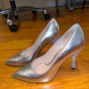 Stuart Weitzman Silver Venice Heels